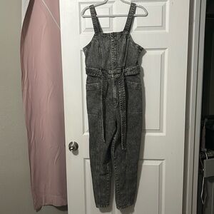 Grey Denim Overalls